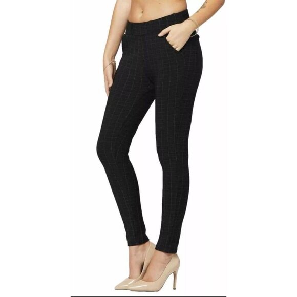 Sanctuary Women's Plaid Leggings Pants Size Large Black New - Picture 1 of 14